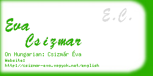 eva csizmar business card